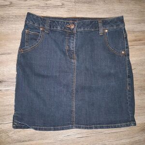 Women's Contrast Jean Denim Skirt Size 11